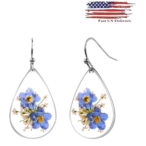 Flower silver plated drop - flower,