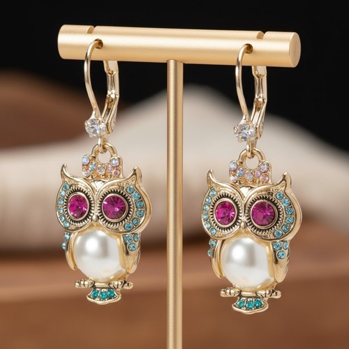 Betsey johnson pearl owl drop - betsey,