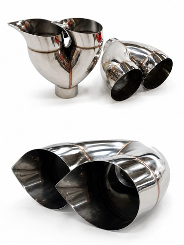 Dual tear drop exhaust tip - dual,